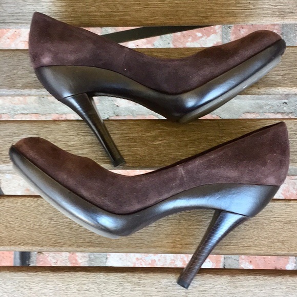 Donna Karan Shoes - Donna Karan Collection Brown Suede Platform Heels